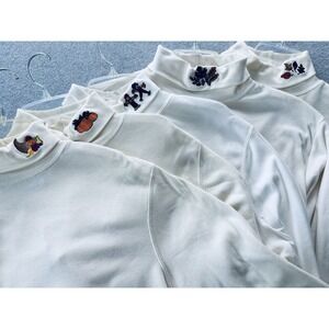 Vintage Lot Of 5 Cignal  & Koret Fall Embroidered Turtlenecks - NWT Womens 2X XL
